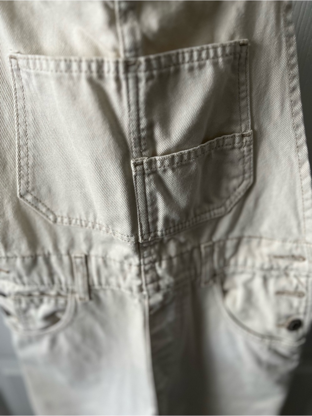 We the free Free People  Ziggy Cream Cotton Overalls - Picture 3 of 6